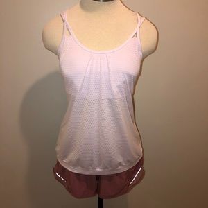 Athleta, “Dot Invigiorat” Pale Pink Tank Top